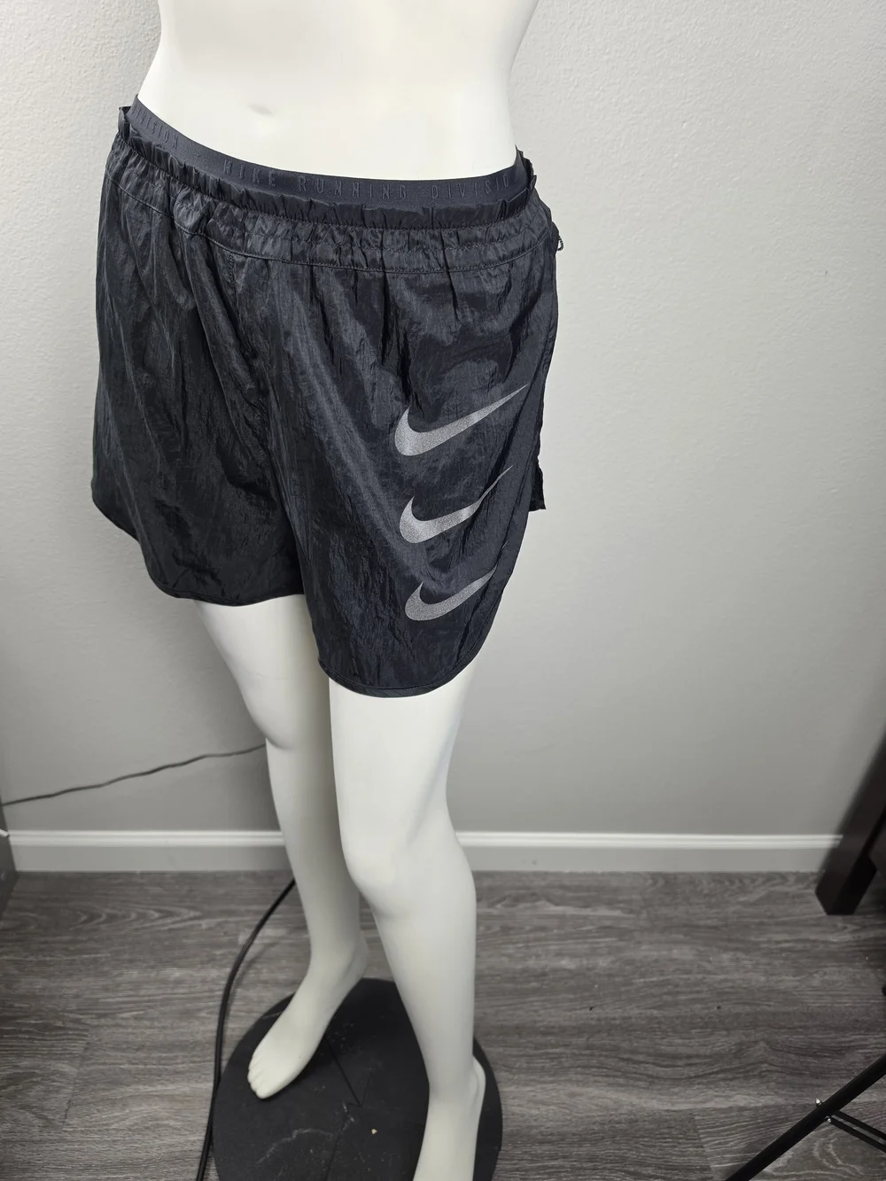 Nike Women's Black Running Shorts with Reflective Swoosh
